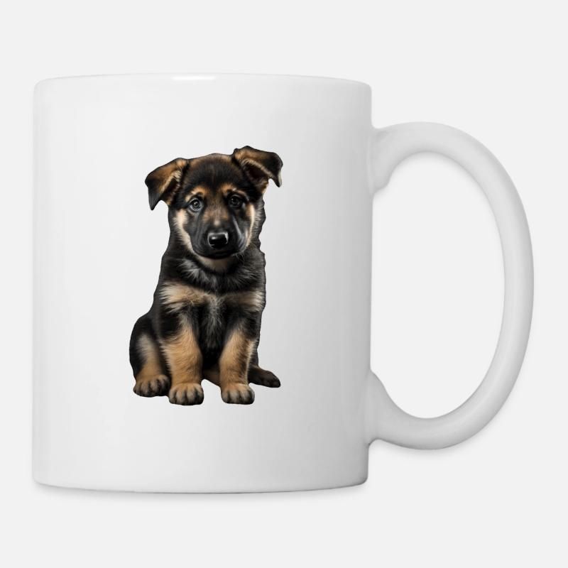 Deutscher Schäferhund Welpe - Tasse - Weiß