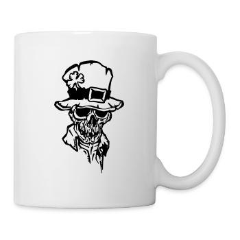 Creepy skull Happy St. Patrick's day - Mug blanc - blanc - Droite