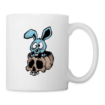 Kaninchen im Schädel - Tasse - Weiß - Rechts