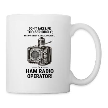 Real Doctor vs Amateur Ham Radio Operator Vintage - Mug - white - Right