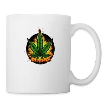 One Love Cannabis Hemp on Fire - Mug - white - Right