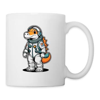 Dinosaurier Astronaut Illustration - Tasse - Weiß - Rechts