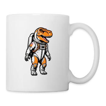 Dinosaurier Astronaut Illustration - Tasse - Weiß - Rechts