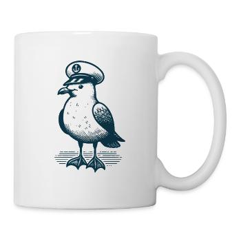 MÖWE KAPITÄN MÜTZE MEER WELLEN MARITIM BLAU ANKER - Tasse - Weiß - Rechts