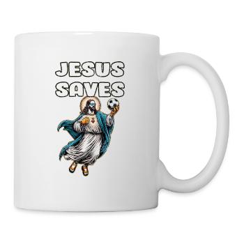 Jésus Soccer Cadeau Drôle Football Dieu Jésus Citation - Mug blanc - blanc - Droite