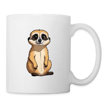 Suricate Illustration Mignonne - Mug blanc - blanc - Droite