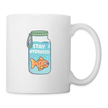 Cute Goldfish In Water Bottle Stay Hydrated Funny - Mug - white - Right