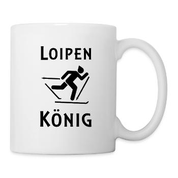 Loipenkönig Skilanglauf und Wintersport - Tasse - Weiß - Rechts