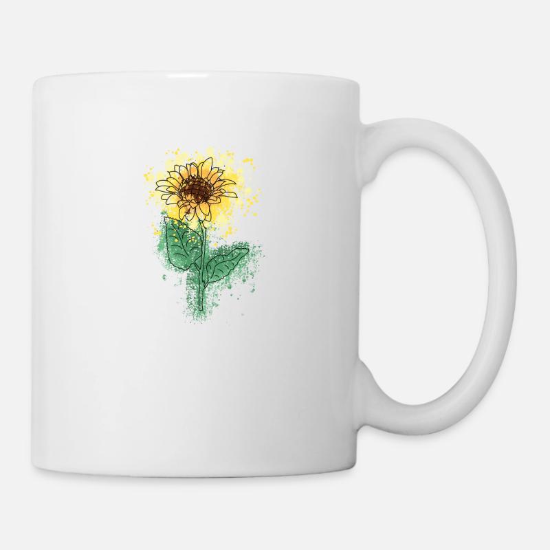 Aquarelle Tournesol - Mug blanc - blanc
