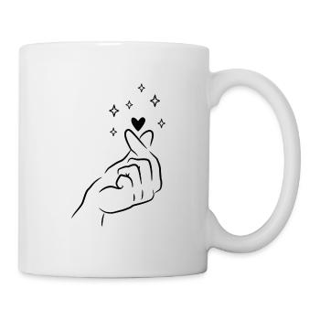 Finger Herz Koreanisch K Pop - Tasse - Weiß - Rechts