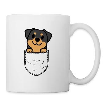 Rottweiler in Tasche Brusttasche Hund Geschenk - Tasse - Weiß - Rechts