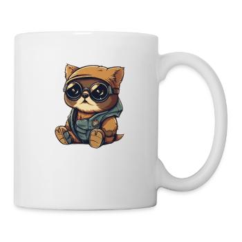 Chat Cool - Mug blanc - blanc - Droite