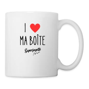 i love ma boîte - Mug blanc - blanc - Droite
