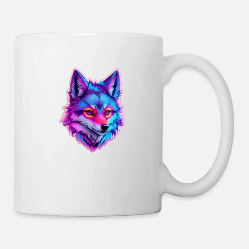 cute wolf head 5 - Tasse - Weiß