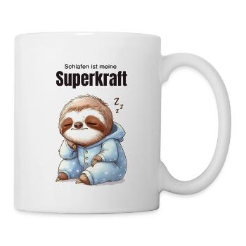 Schlafen ist meine Superkraft Faultier Schlafanzug - Tasse - Weiß - Rechts