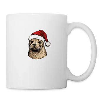 Tête d’animal de Noël de phoque de phoque - Mug blanc - blanc - Droite