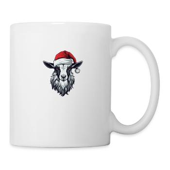 Ziege Weihnachten Tier Kopf - Tasse - Weiß - Rechts