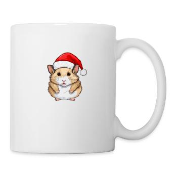 Hamster Weihnachten Tier Kopf - Tasse - Weiß - Rechts