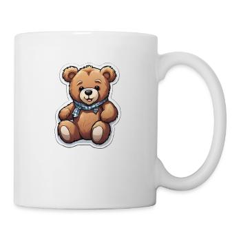 Ours en peluche câlin avec écharpe - Mug blanc - blanc - Droite