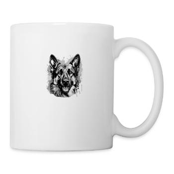 German Shepherd Dog Head Portrait Animal - Mug - white - Right
