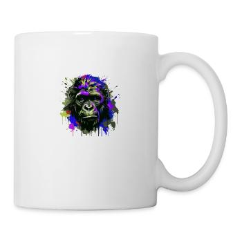 Gorilla Head Portrait Colorful - Mug - white - Right