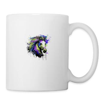 Horse Head Portrait Colorful - Mug - white - Right