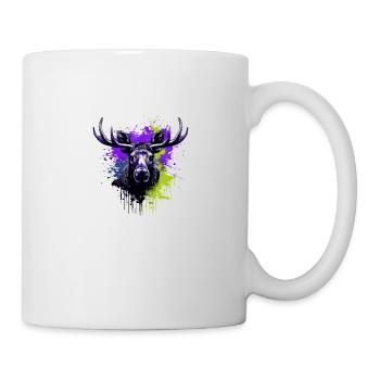 Moose Head Portrait Colorful - Mug - white - Right