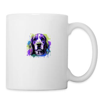 Beagle Dog Head Portrait Colorful - Mug - white - Right