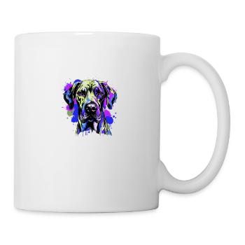 Great Dane Dog Head Portrait Colorful - Mug - white - Right
