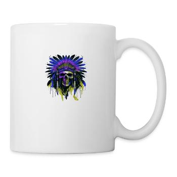 Apache Totenkopf Indianer Bunt - Tasse - Weiß - Rechts