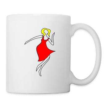 Tänzerin / Ballerina - mit anpassbaren Motivfarben - Tasse - Weiß - Rechts