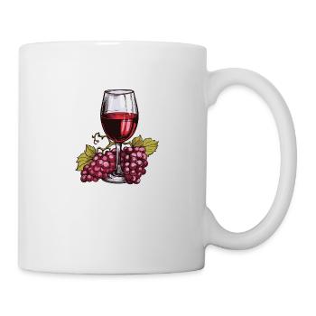 Verre à vin Raisins Vin - Mug blanc - blanc - Droite