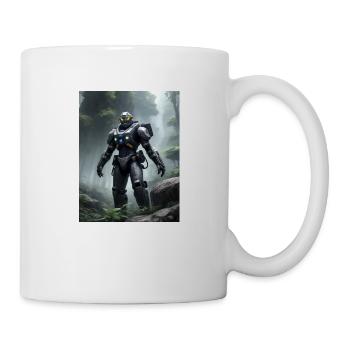Futuristischer Astronaut auf fremden Planeten - Tasse - Weiß - Rechts