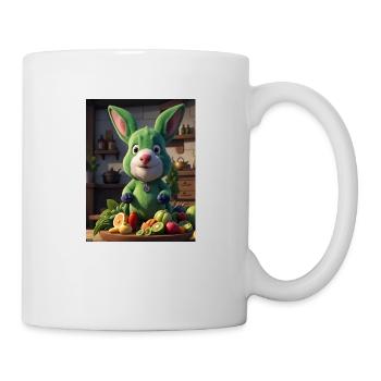 Child-friendly fruit bunny vegetables to delight in - Mug - white - Right