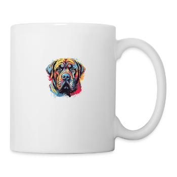Mastiff Hund Pop Art Kopf - Tasse - Weiß - Rechts