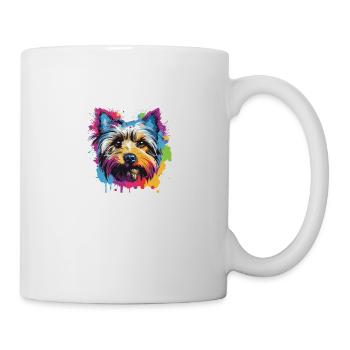 Yorkshire Terrier Dog Pop Art Head - Mug - white - Right