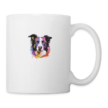 Border Collie Dog Pop Art Head - Mug - white - Right