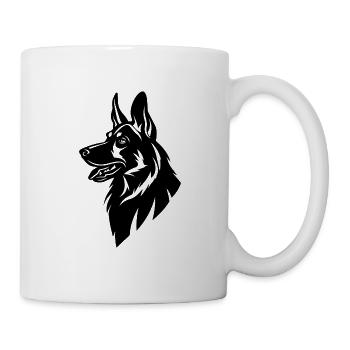 Schäferhund Hund Hundekopf - Tasse - Weiß - Rechts