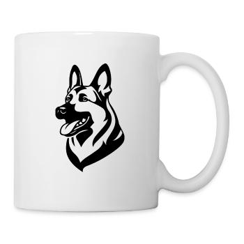 Tête de chien de berger allemand - Mug blanc - blanc - Droite