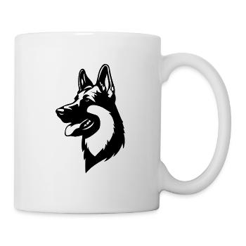 Tête de chien de berger allemand - Mug blanc - blanc - Droite