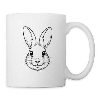 Hase Kaninchen - Tasse - Weiß - Rechts