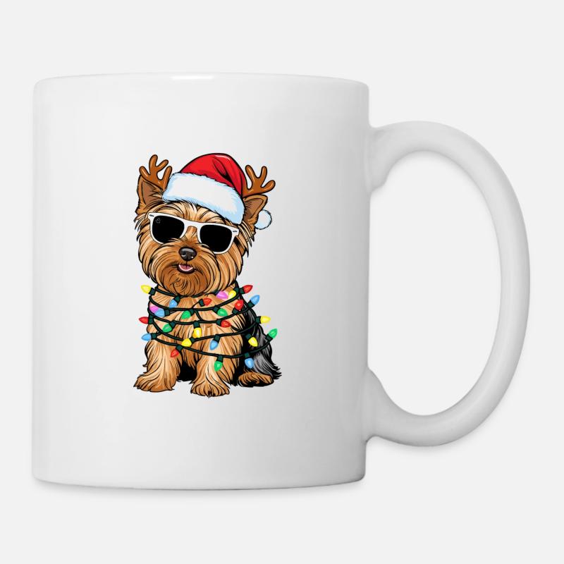 Yorkshire terrier de Noël - Mug blanc - blanc