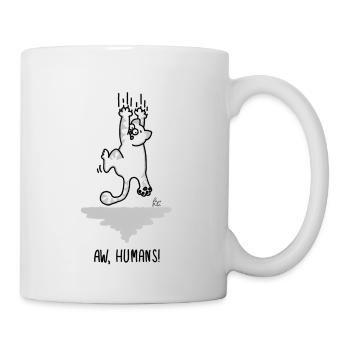 Aw people - Le chat s’enfuit par le mur - la peur - Mug blanc - blanc - Droite