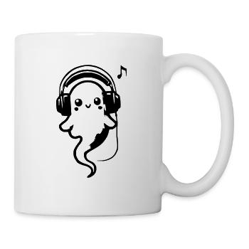 Sweet Ghost Listening to Music - Mug - white - Right
