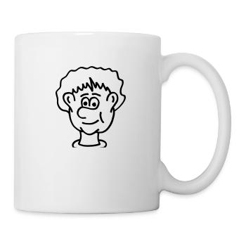 Cooler Comic-Kopf - Tasse - Weiß - Rechts