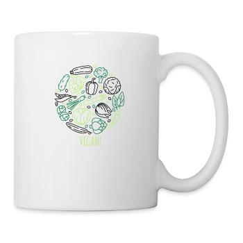 Vegan! Gemüse im Kreis - Tasse - Weiß - Rechts