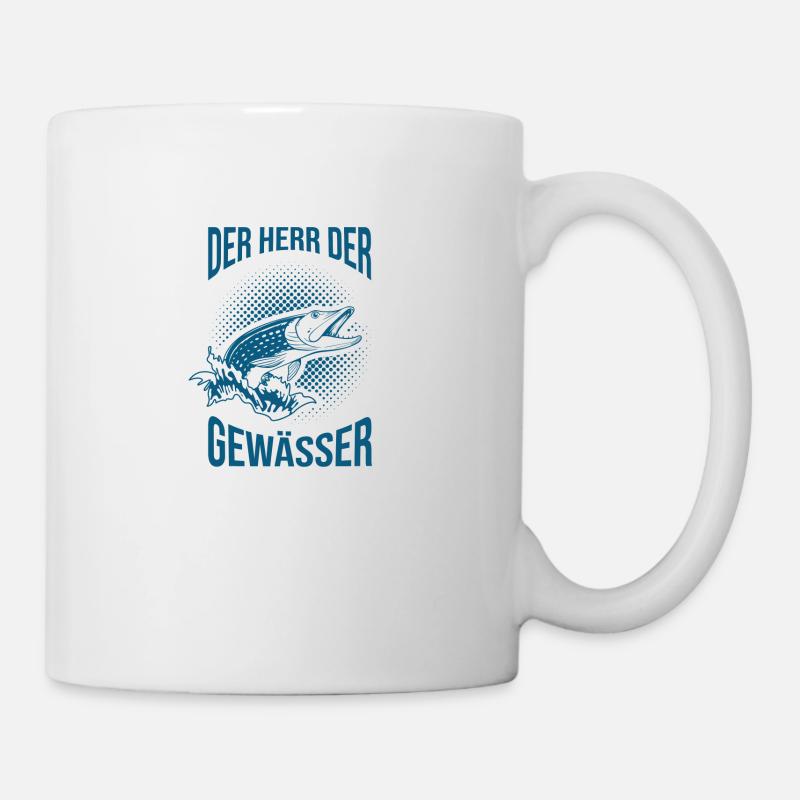 Hecht Angler Shirt - Tasse - Weiß