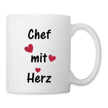 Chef mit Herz - Tasse - Weiß - Rechts