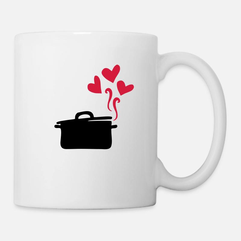 cuisiner avec beaucoup d amour cooking with love - Mug - white