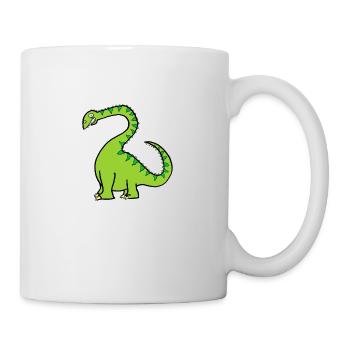 Green Diplodocus - Cute Dinosaur - Mug - white - Right
